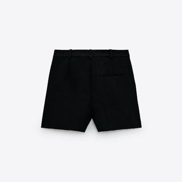 NWT Zara black high waisted buttoned front tailored Bermuda shorts, L - Picture 6 of 13